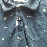 JUNIORS SS T Shirt, 1/4 Button Up *vgc, mnr faded
