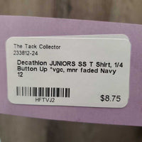 JUNIORS SS T Shirt, 1/4 Button Up *vgc, mnr faded