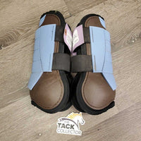 Open Front & Hind Boots, velcro *gc, clean & dirty, scrapes, stains, curled edges
