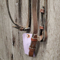 Rsd Bridle, Braided Reins *gc, dirty, rubs, edge scrapes, xholes, loose keepers, stiff