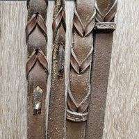 Rsd Bridle, Braided Reins *gc, dirty, rubs, edge scrapes, xholes, loose keepers, stiff
