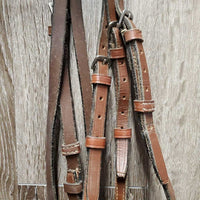 Rsd Bridle, Braided Reins *gc, dirty, rubs, edge scrapes, xholes, loose keepers, stiff