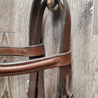 Rsd Bridle, Braided Reins *gc, dirty, rubs, edge scrapes, xholes, loose keepers, stiff
