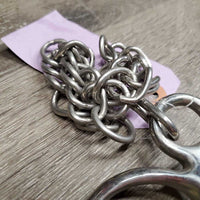 SS Jointed Pelham Bit, Chain *gc/fair, clean, stains, discolored, older *chewed: rough, rubs, scrapes
