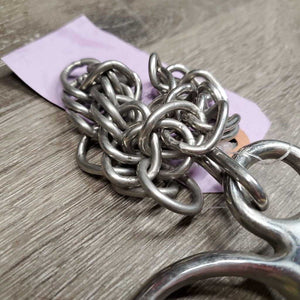 SS Jointed Pelham Bit, Chain *gc/fair, clean, stains, discolored, older *chewed: rough, rubs, scrapes