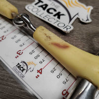 SS Jointed Pelham Bit, Chain *gc/fair, clean, stains, discolored, older *chewed: rough, rubs, scrapes
