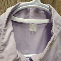 SS Show Shirt, attached Velcro Collar *gc/fair, older, seam puckers, v.hairy, linty & pilly, frayed tag
