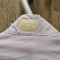 SS Show Shirt, attached Velcro Collar *gc/fair, older, seam puckers, v.hairy, linty & pilly, frayed tag
