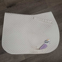 Quilt Jumper Saddle Pad, 'NS' embroidered *gc, mnr hair, stains, pills, dingy, puckers, threads
