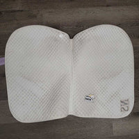 Quilt Jumper Saddle Pad, 'NS' embroidered *gc, mnr hair, stains, pills, dingy, puckers, threads
