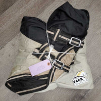 Rain Sheet, 2 legs *gc, mnr wpf, hair, dirt, repairs, faded, stains, tears, undone stithcing
