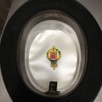 Vintage 100% Fine Fur Felt Dressage Top Hat, Plastic Storage Box *xc, clean, mnr thread Box: duisty, scratches
