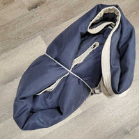 Med Hi Neck Winter Blanket, tail *vgc, mnr wpf, older?, clean, mnr hair, snags, scuffs, repairs, stains, clean