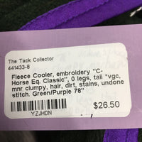 Fleece Cooler, embroidery "C-Horse Eq. Classic", 0 legs, tail *vgc, mnr clumpy, hair, dirt, stains, undone stitch.
