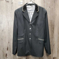 Dressage Show Coat, velvet collar *gc/fair, collar: rubbed & thin, frayed top lining, faded, older, lining rubs & rips *ADJUSTED
