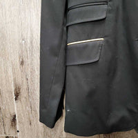 Dressage Show Coat, velvet collar *gc/fair, collar: rubbed & thin, frayed top lining, faded, older, lining rubs & rips *ADJUSTED
