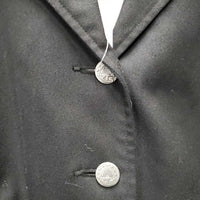 Dressage Show Coat, velvet collar *gc/fair, collar: rubbed & thin, frayed top lining, faded, older, lining rubs & rips *ADJUSTED
