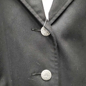 Dressage Show Coat, velvet collar *gc/fair, collar: rubbed & thin, frayed top lining, faded, older, lining rubs & rips *ADJUSTED