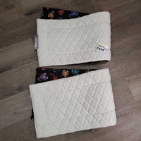 2 Thick Cotton Leg Quilts "scorpions" *vgc, clean, clumpy, pilly, dingy, threads, older