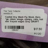 Hvy Mesh Fly Mask, Ears *gc, clean, snags, clumpy, rubs, hair, mnr frayed edges