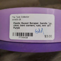 Plastic Sweat Scraper, handle *gc, clean, bent corners, rust, mnr dirt
