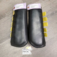 Pr Closed Hind Boots, velcro *gc/fair, older, faded, stains, hairy, torn, residue, dingy
