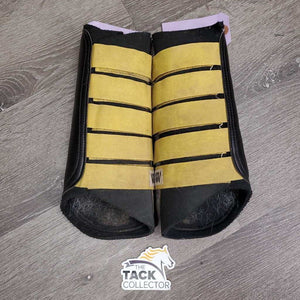 Pr Closed Hind Boots, velcro *gc/fair, older, faded, stains, hairy, torn, residue, dingy