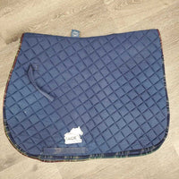 Quilt Jumper Saddle Pad, tabs *gc/fair, torn edges, pilly, rubs hair, threads, undone stitiching
