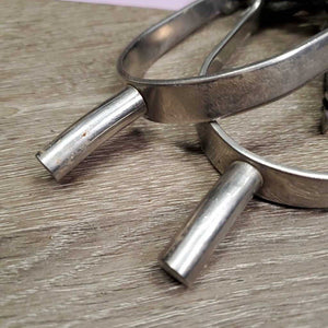 Wide Flat Dressage Spurs, Narrow Thin Leather Spur Straps *vgc, clean, older, mnr dirt, scuffs, scratches, dull