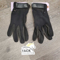 Cloth & Microsuede Gloves *gc/fair, dity, faded, gunk, rubs, torn tag