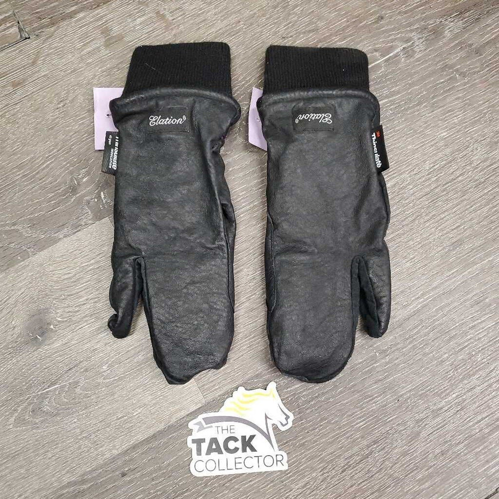 Leather Winter Riding Mitt - Gloves *gc, clean, rubs, pills & dirt