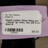 Leather Winter Riding Mitt - Gloves *gc, clean, rubs, pills & dirt
