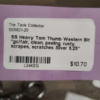 SS Heavy Tom Thumb Western Bit *gc/fair, clean, peeling, rusty, scrapes, scratches
