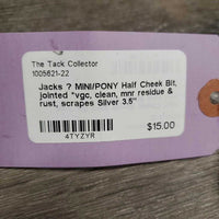 MINI/PONY Half Cheek Bit, jointed *vgc, clean, mnr residue & rust, scrapes