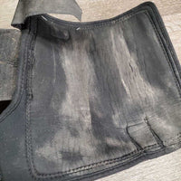 2 Neoprene Closed Front Boots, velcro *gc, clean, dirty inside, hairy, discolored velcro, pilly edges