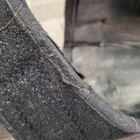 2 Neoprene Closed Front Boots, velcro *gc, clean, dirty inside, hairy, discolored velcro, pilly edges
