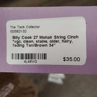 27 Mohair String Cinch *vgc, clean, stains, older, hairy, fading
