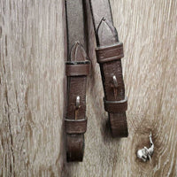 Rsd Bridle, Narrow Braided Reins *gc, clean, deep creases, v.stiff, dry, twist, residue, CRACKS
