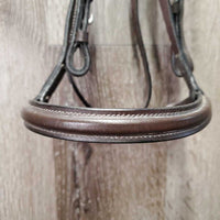 Rsd Bridle, Narrow Braided Reins *gc, clean, deep creases, v.stiff, dry, twist, residue, CRACKS