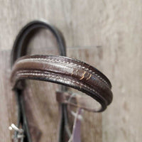 Rsd Bridle, Narrow Braided Reins *gc, clean, deep creases, v.stiff, dry, twist, residue, CRACKS