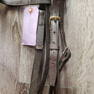 Rsd Bridle, Buckles *NO Noseband, mismatched cheeks, clean, scrapes, film, loose keepers, repair, CRACK, dry, v.stiff
