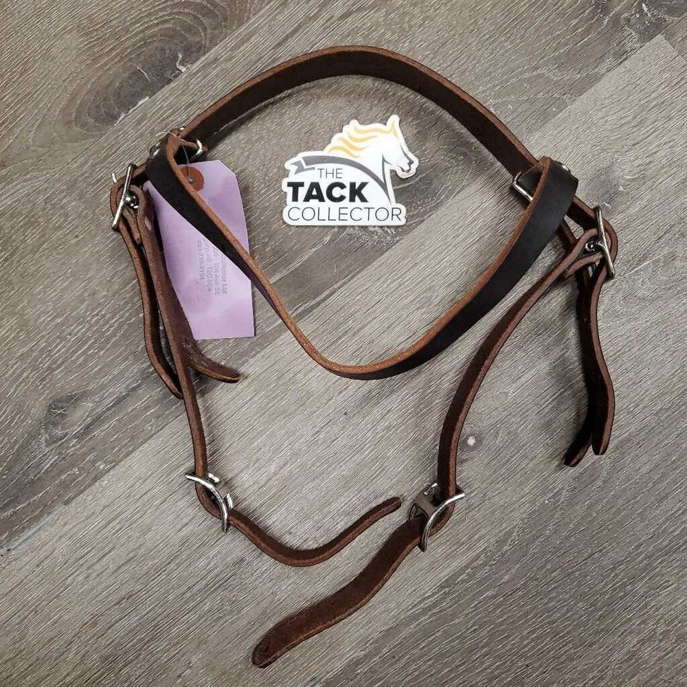 Leather Headstall, 2 Conway Buckles *like new, NO throatlatch, stiff