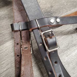 Leather Headstall, 2 Conway Buckles *like new, NO throatlatch, stiff