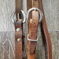 Light & Thick Western Headstall *gc/vgc, mismatched, crackes, sm dings, too small holes
