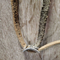 v.narrow Headstall, Top Buckle Crown Piece *gc, dirty, older, stiff, film, v.short throat
