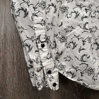 LS Western Shirt, snaps, bling *gc, seam puckers, inner stains, curled edges
