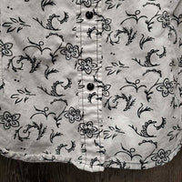 LS Western Shirt, snaps, bling *gc, seam puckers, inner stains, curled edges