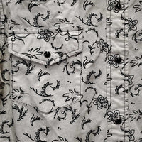 LS Western Shirt, snaps, bling *gc, seam puckers, inner stains, curled edges
