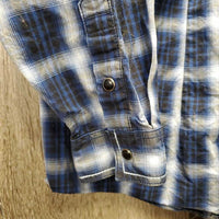 LS Western Shirt, snaps *gc, puckered, crinkled, bubbled, older, inner stains

