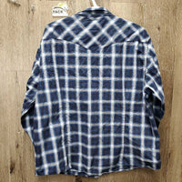 LS Western Shirt, snaps *gc, puckered, crinkled, bubbled, older, inner stains
